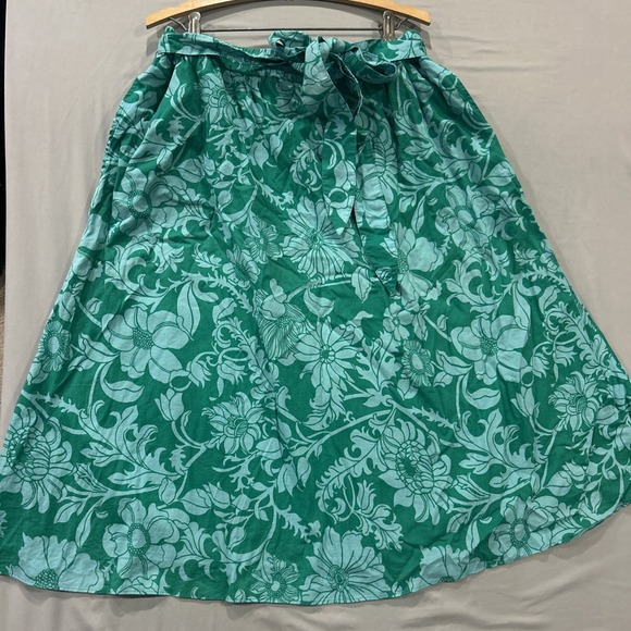 Talbots Dresses & Skirts - Talbots Sz 1X Plus Poplin Cotton Midi Skirt Floral Paisley Pockets Spring Breezy
